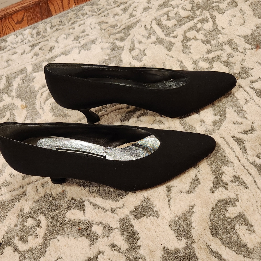 Stuart Weitzman black pumps short heels, size 6.5 B